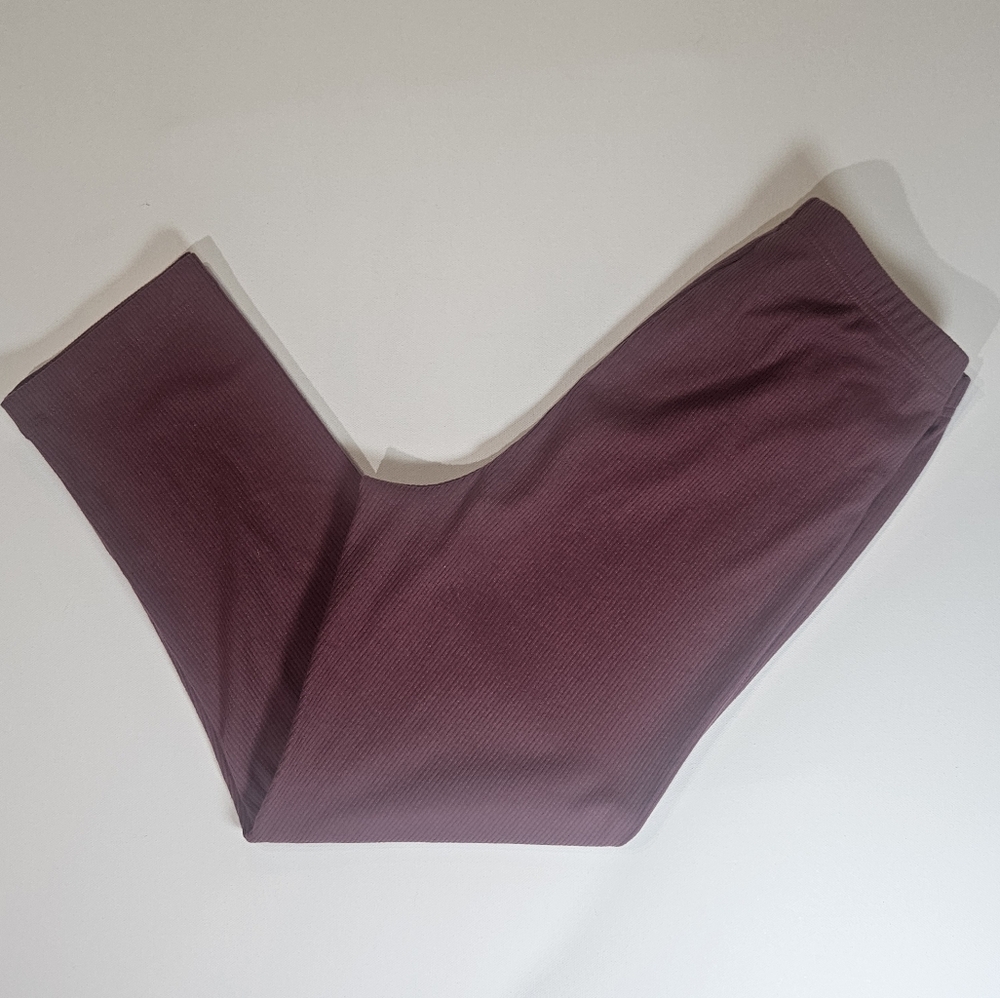 Old Navy Leggings Womems Medium Maroon Ribbed Stretchy Yoga‎ Gym Workout Pants